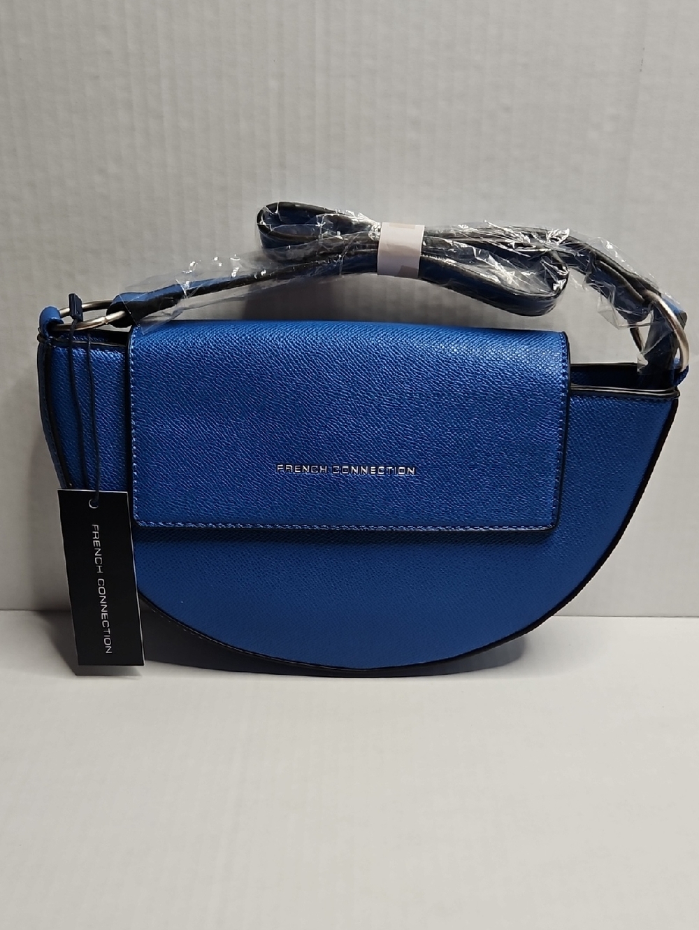 French Connection Royal Blue Half-Moon Crossbody Bag
